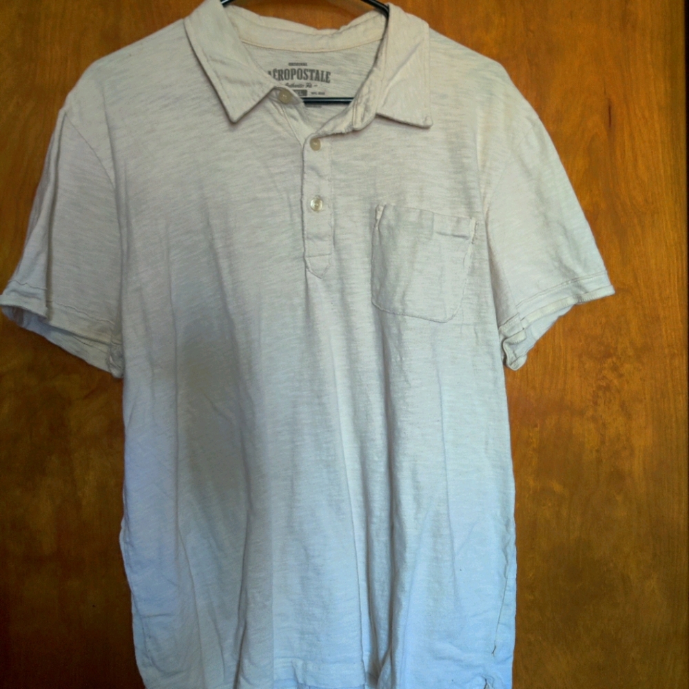 Aeropostale cream polo
